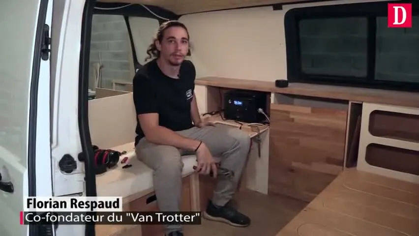 Florian Respaud, cofondateur du Van Trotter, présente l'aménagement d'un van pour La Dépêche