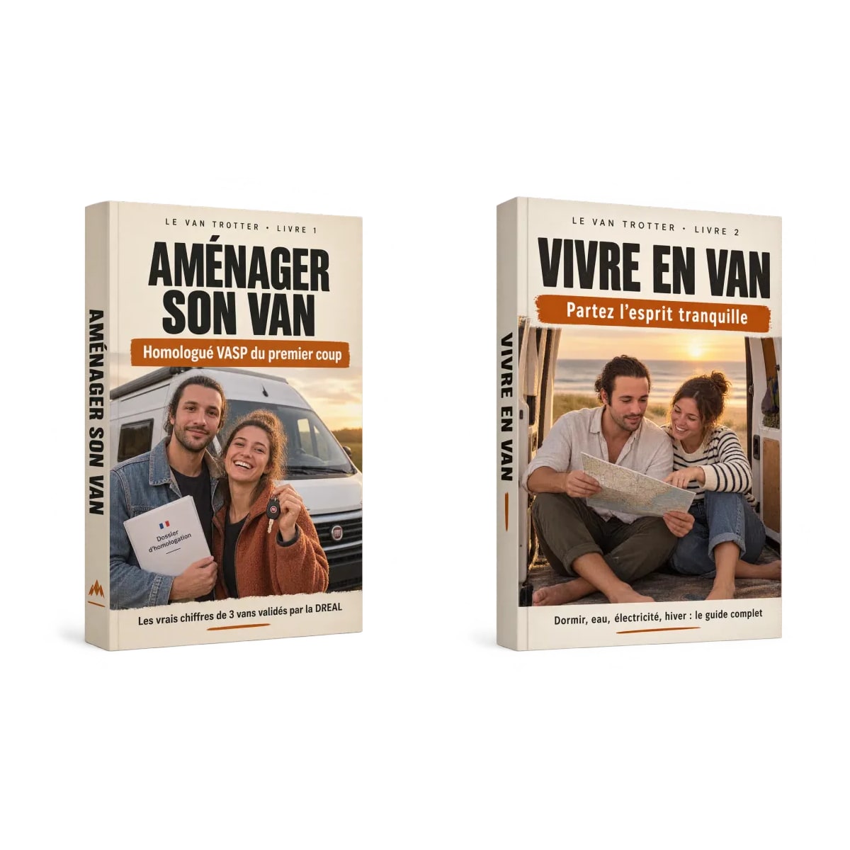 Les couvertures des deux livres du Van Trotter, côte à côte