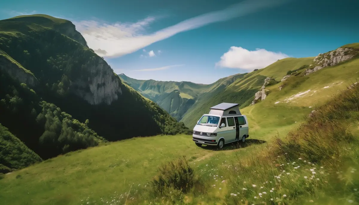 Volkswagen T6 California dans le parc naturel régional du Haut-Languedoc, illustration