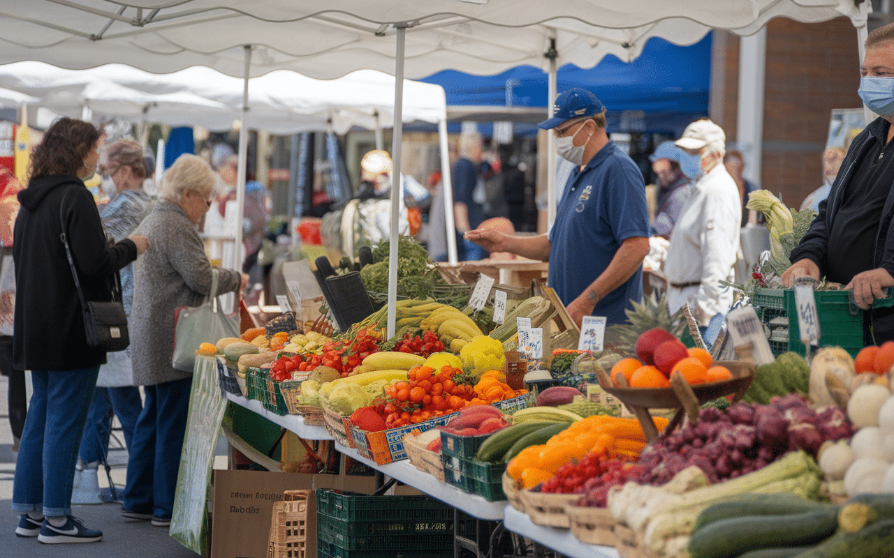 smart grocery shopping at a farmers market